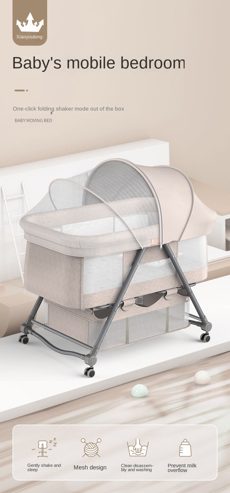 NestEase Portable Baby Bassinet