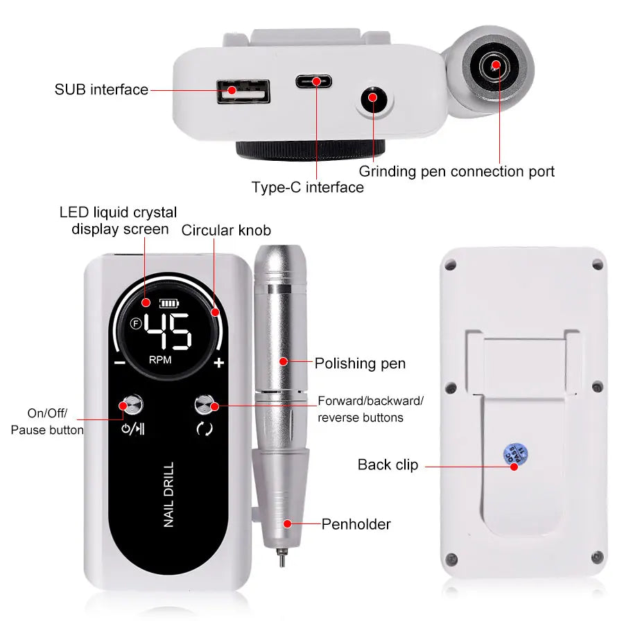 High Speed Electric Nail File Kit