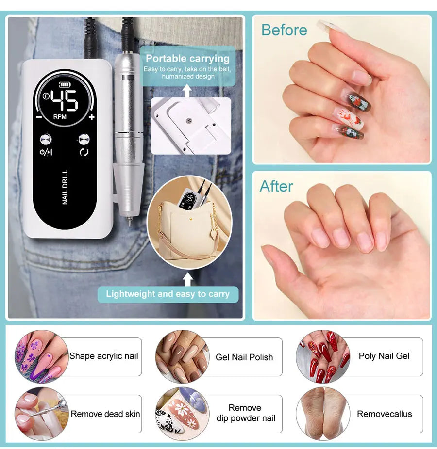 High Speed Electric Nail File Kit