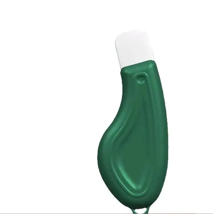 Green and white device on a white background