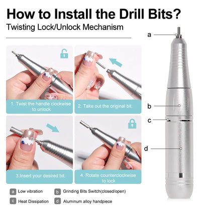 High Speed Electric Nail File Kit