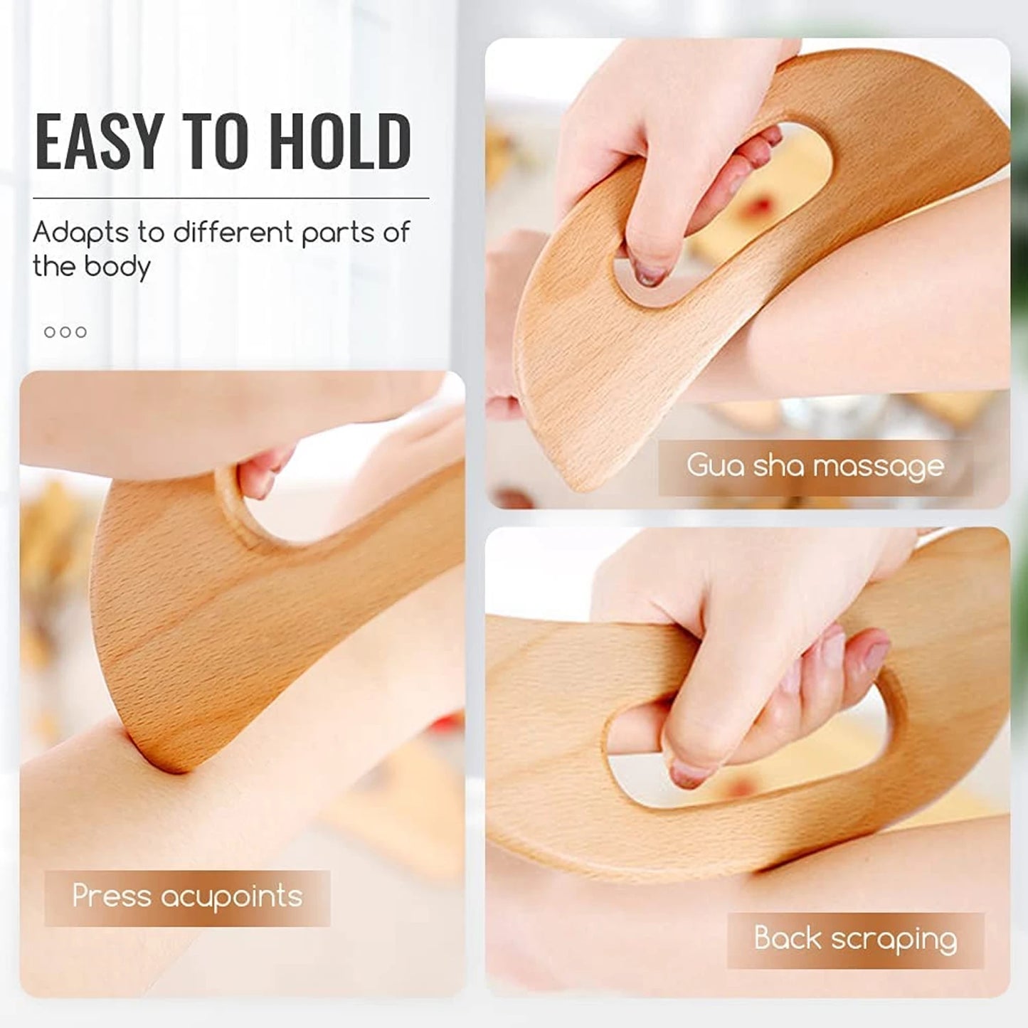 Wooden Grip Gua Sha Tool