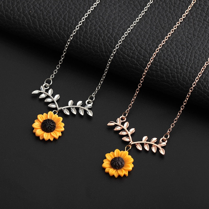 Sunflower Leaf Necklace