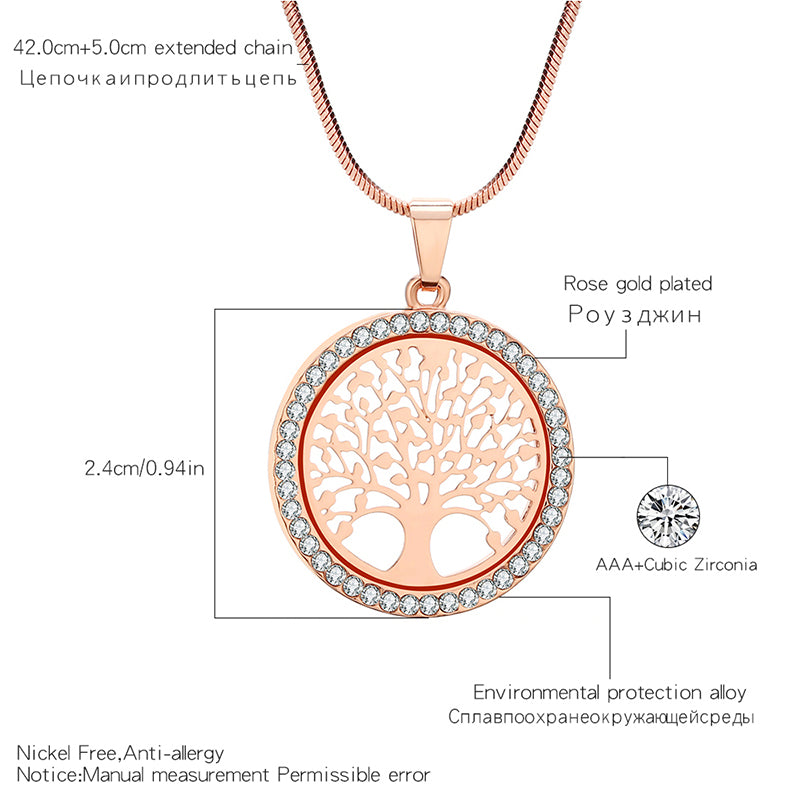 Tree of Life Crystal Necklace