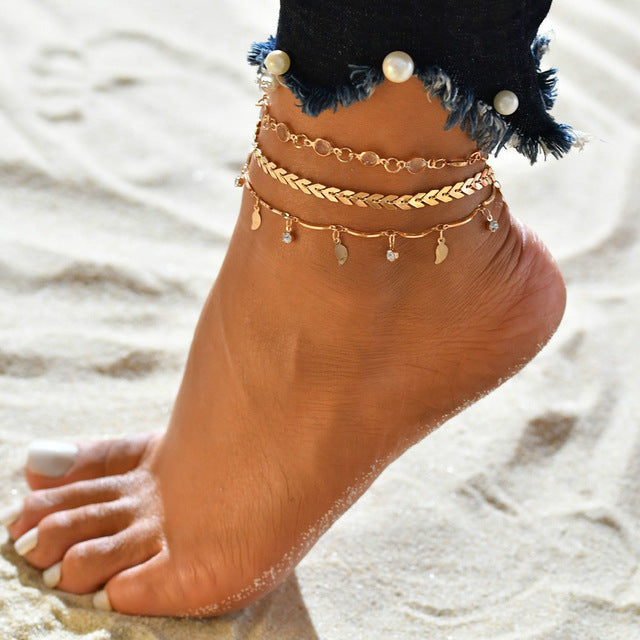 Dainty gold anklet