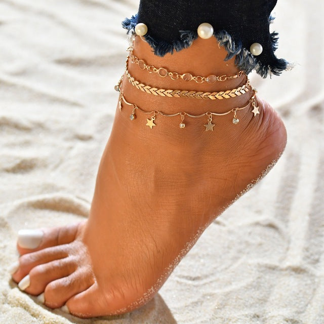 Dainty gold anklet