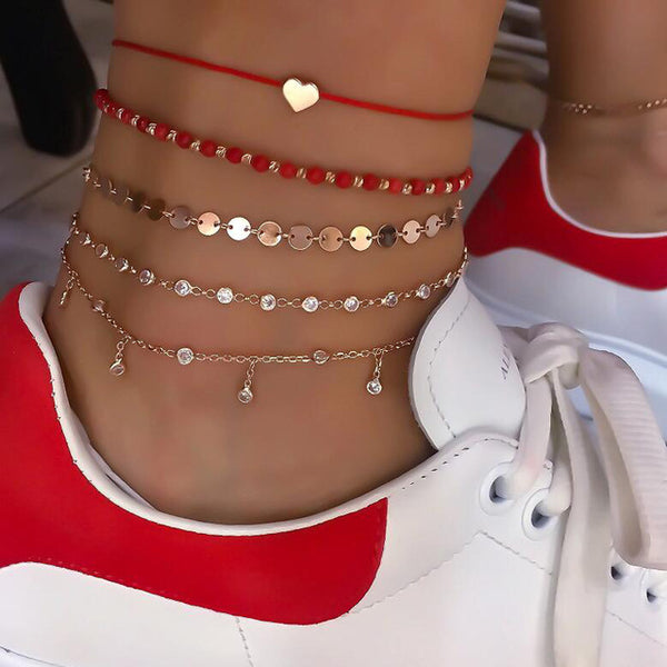 Red Love Anklets