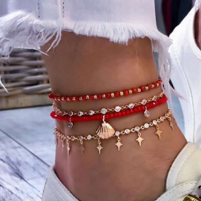 Red Love Anklets