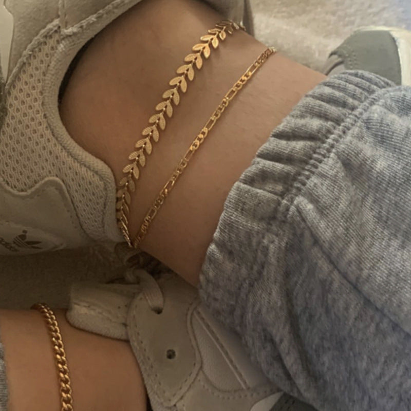 18K Gold Filled Anklet Set