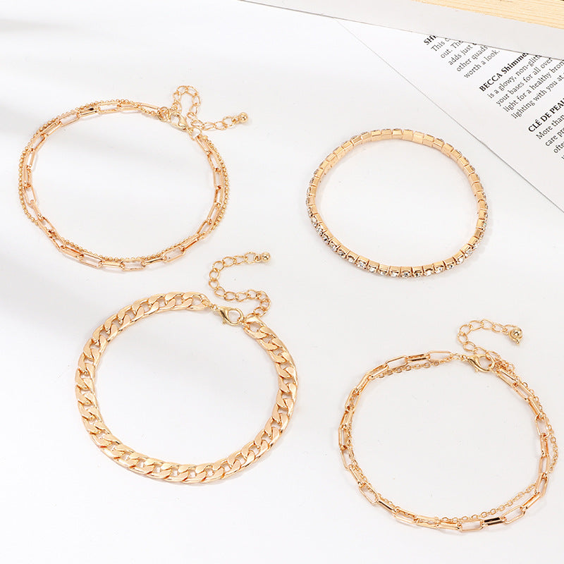 18K Gold Filled Anklet Set