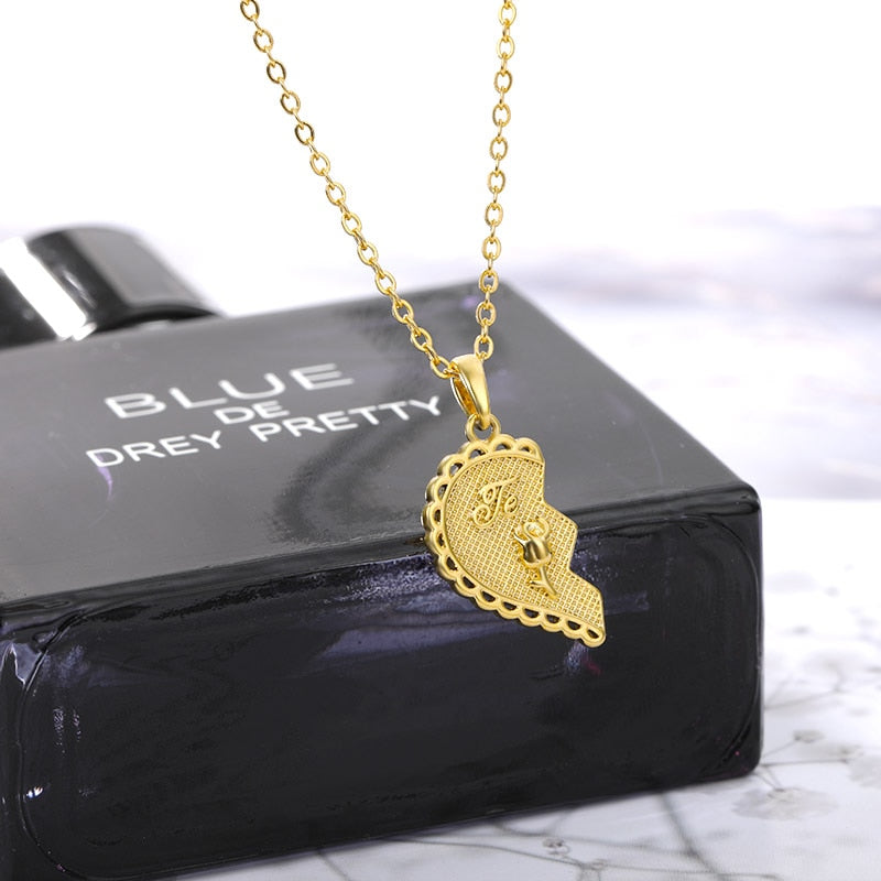 Gold Love Couple Necklace