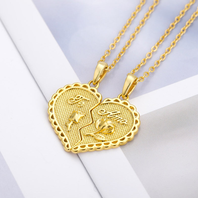 Gold Love Couple Necklace