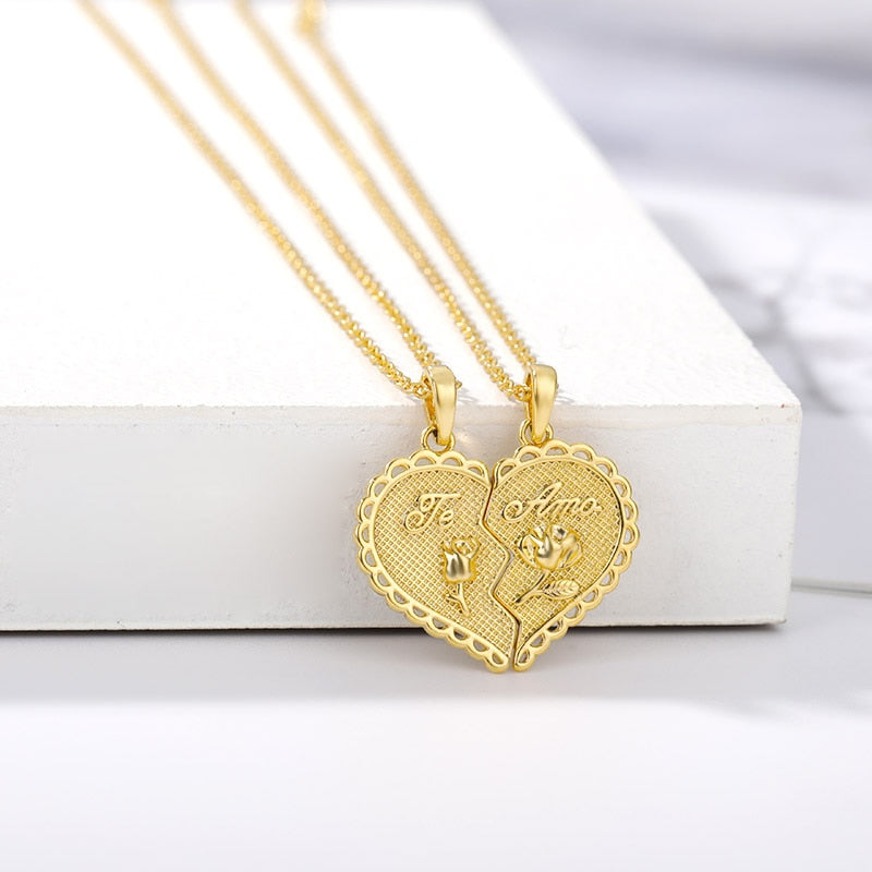 Gold Love Couple Necklace