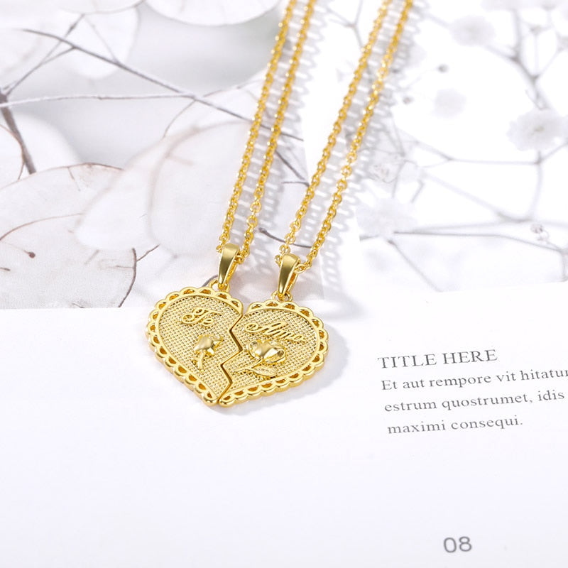 Gold Love Couple Necklace