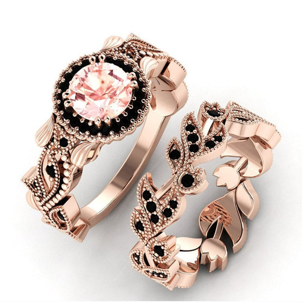 Rose Leaf Ring Set