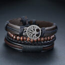 Large Mens leather cuff bracelets